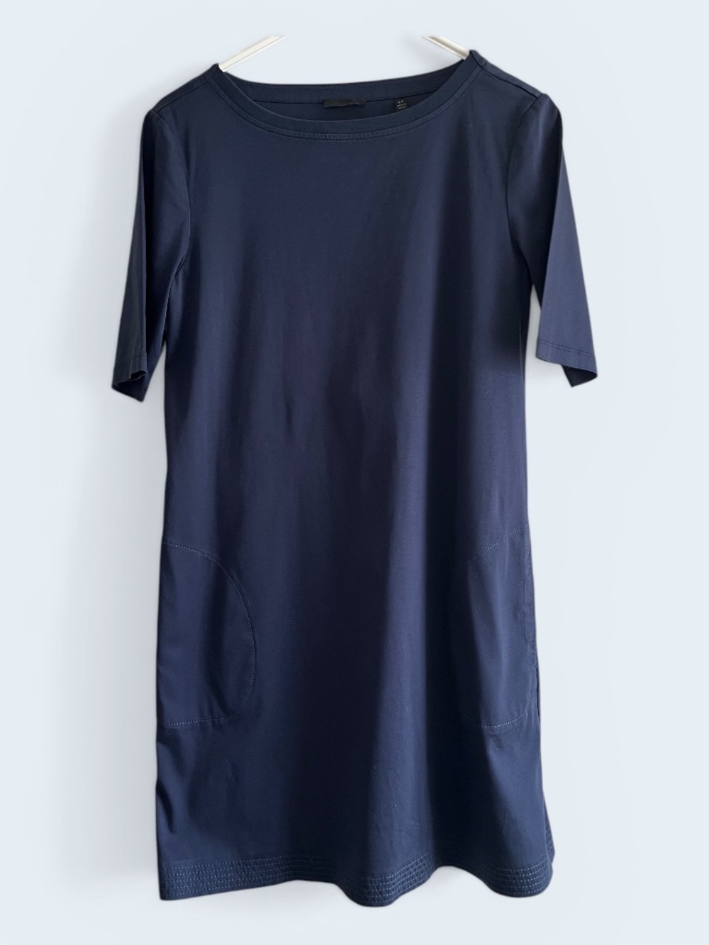 ATM Anthony Thomas Melillo Navy Elbow Sleeve Tee-Shirt Mini Dress S